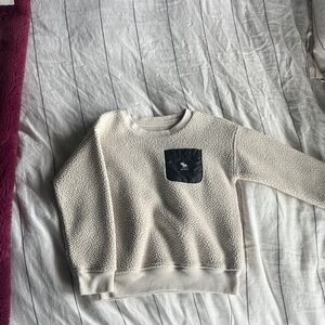 Abercrombie Kids Cream Sherpa with Black Pocket